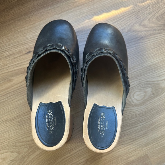 COPY - Swedish has been platform heel braided clog black leather size 38 women’… - Picture 4 of 7